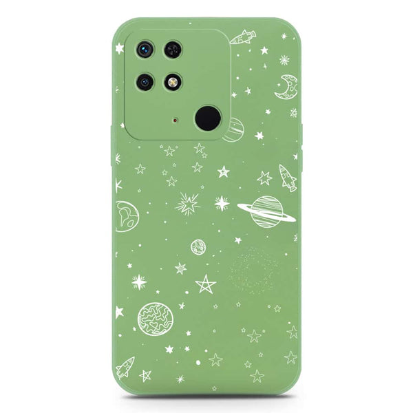 Stardust Dreams Design Soft Phone Case - Silica Gel Case - LightGreen - Xiaomi Redmi 10C