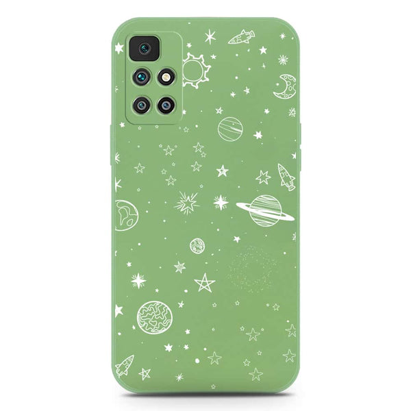 Stardust Dreams Design Soft Phone Case - Silica Gel Case - LightGreen - Xiaomi Redmi 10
