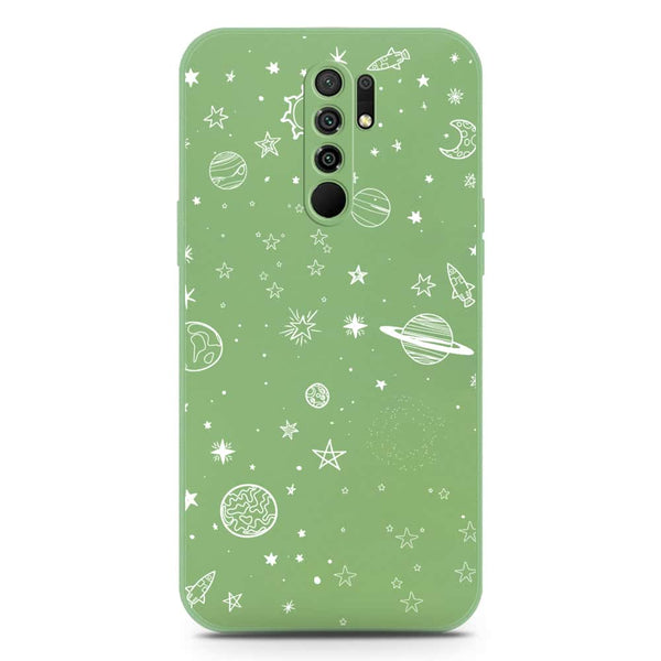 Stardust Dreams Design Soft Phone Case - Silica Gel Case - LightGreen - Xiaomi Redmi 9 Prime