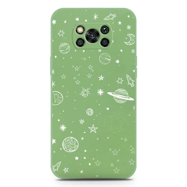 Stardust Dreams Design Soft Phone Case - Silica Gel Case - LightGreen - Xiaomi Poco X3