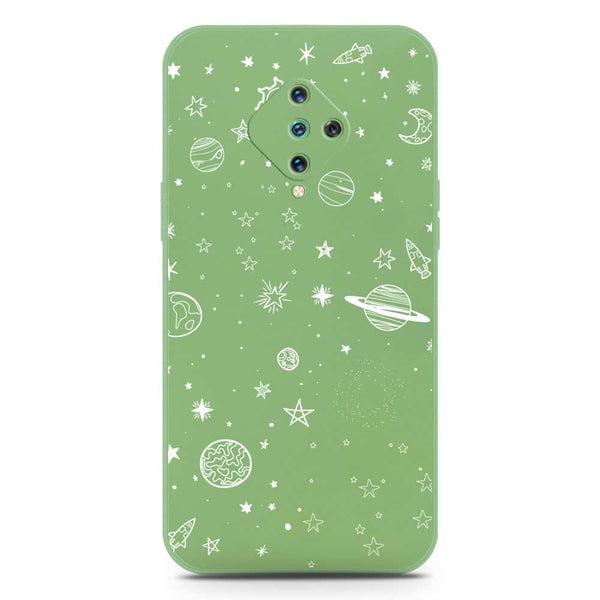 Stardust Dreams Design Soft Phone Case - Silica Gel Case - LightGreen - Vivo Y51 (2020 September)
