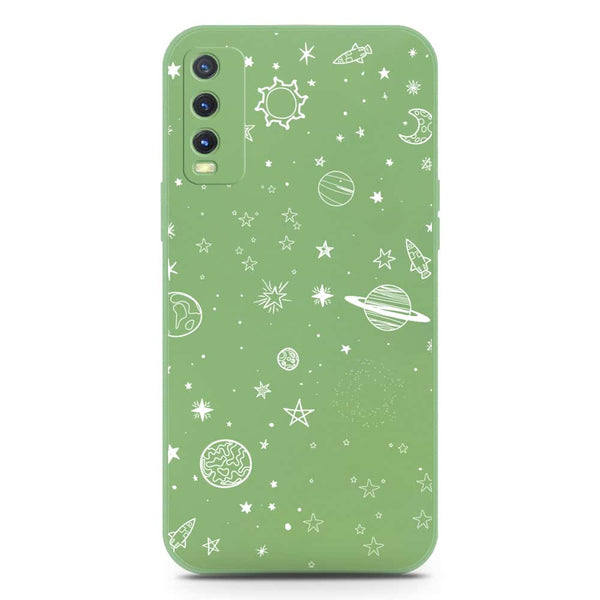 Stardust Dreams Design Soft Phone Case - Silica Gel Case - LightGreen - Vivo Y20i