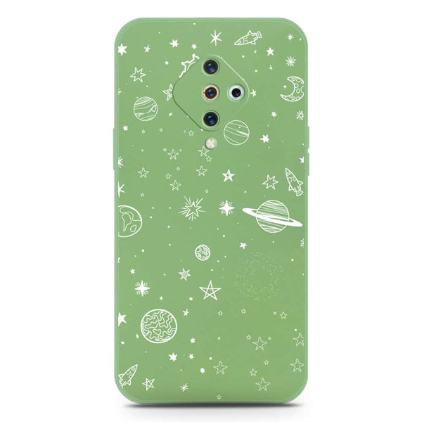 Stardust Dreams Design Soft Phone Case - Silica Gel Case - LightGreen - Vivo Y9s