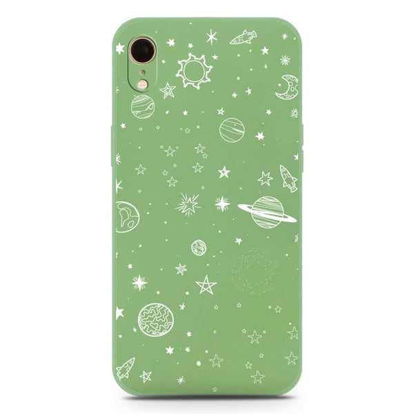 Stardust Dreams Design Soft Phone Case - Silica Gel Case - LightGreen - iPhone XR