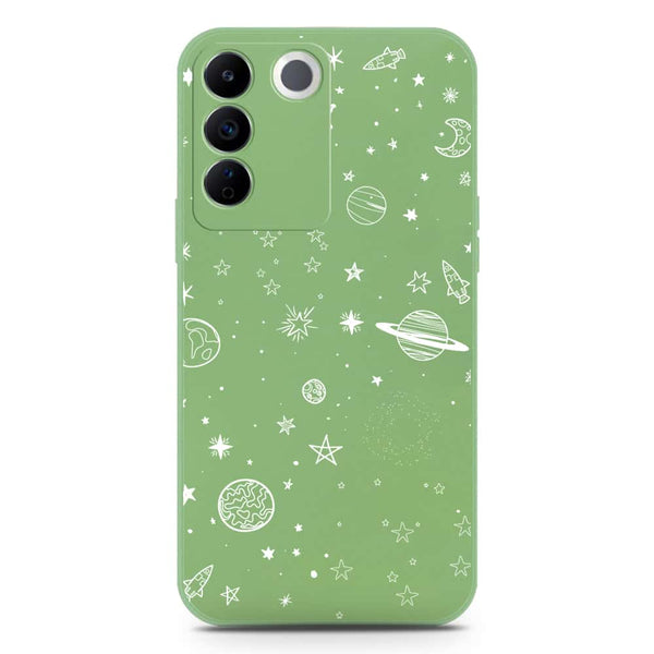 Stardust Dreams Design Soft Phone Case - Silica Gel Case - LightGreen - Vivo S16e