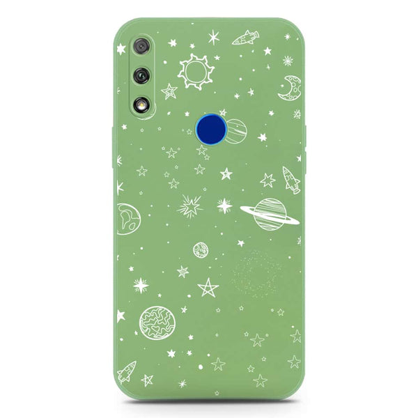 Stardust Dreams Design Soft Phone Case - Silica Gel Case - LightGreen - Honor 9X