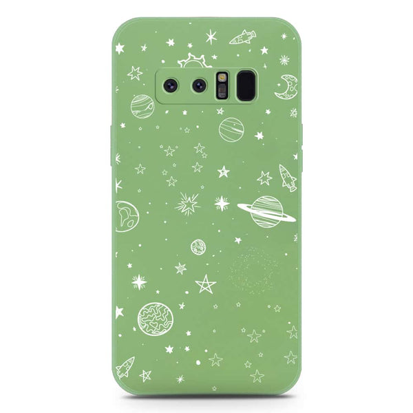 Stardust Dreams Design Soft Phone Case - Silica Gel Case - LightGreen - Samsung Galaxy Note 8