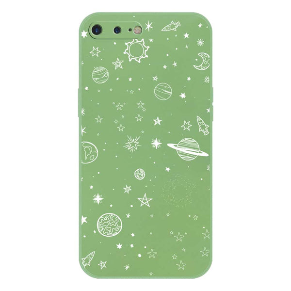 Stardust Dreams Design Soft Phone Case - Silica Gel Case - LightGreen - iPhone 8 Plus / 7 Plus