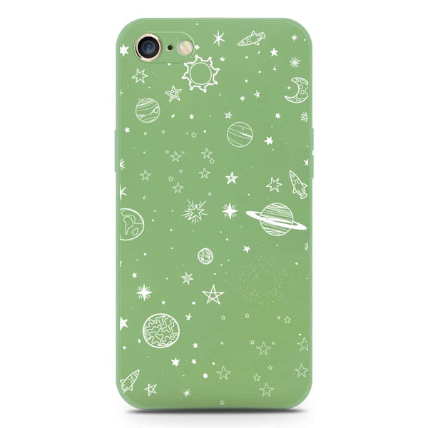 Stardust Dreams Design Soft Phone Case - Silica Gel Case - LightGreen - iPhone 8 / 7