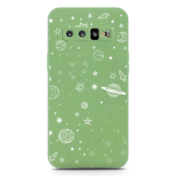 Stardust Dreams Design Soft Phone Case - Silica Gel Case - LightGreen - Samsung Galaxy S10 Plus