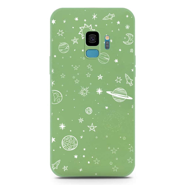 Stardust Dreams Design Soft Phone Case - Silica Gel Case - LightGreen - Samsung Galaxy S9