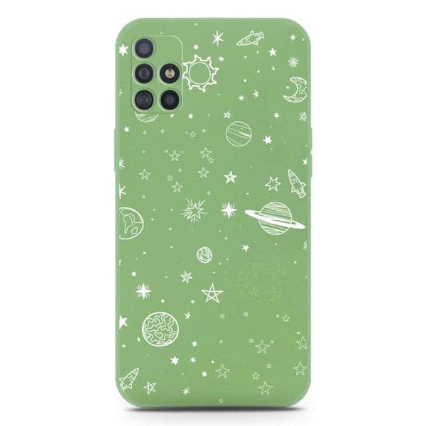Stardust Dreams Design Soft Phone Case - Silica Gel Case - LightGreen - Samsung Galaxy M31s