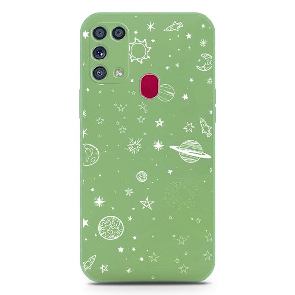 Stardust Dreams Design Soft Phone Case - Silica Gel Case - LightGreen - Samsung Galaxy M31