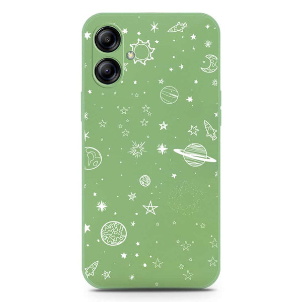 Stardust Dreams Design Soft Phone Case - Silica Gel Case - LightGreen - Samsung Galaxy M04 4G