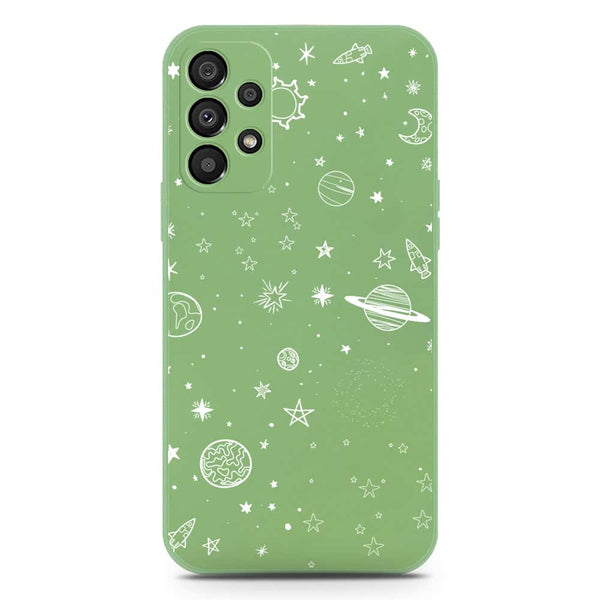 Stardust Dreams Design Soft Phone Case - Silica Gel Case - LightGreen - Samsung Galaxy A73 5G