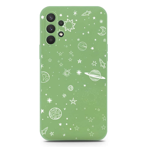 Stardust Dreams Design Soft Phone Case - Silica Gel Case - LightGreen - Samsung Galaxy A32
