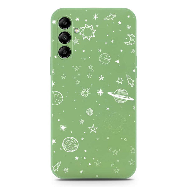 Stardust Dreams Design Soft Phone Case - Silica Gel Case - LightGreen - Samsung Galaxy A24 4G