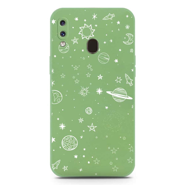 Stardust Dreams Design Soft Phone Case - Silica Gel Case - LightGreen - Samsung Galaxy A20