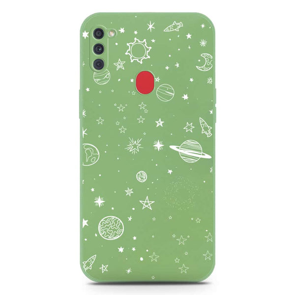 Stardust Dreams Design Soft Phone Case - Silica Gel Case - LightGreen - Samsung Galaxy A11