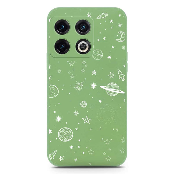 Stardust Dreams Design Soft Phone Case - Silica Gel Case - LightGreen - OnePlus 10 Pro
