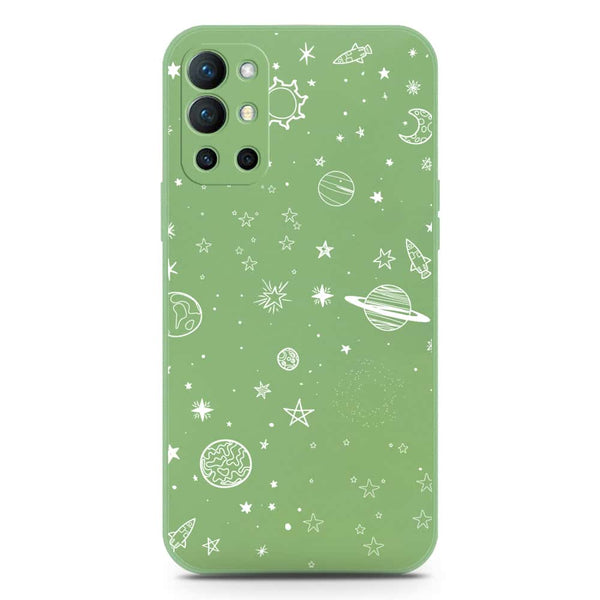 Stardust Dreams Design Soft Phone Case - Silica Gel Case - LightGreen - OnePlus 9R