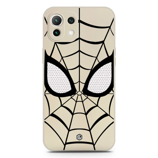 Cool Spider Design Soft Phone Case - Silica Gel Case - Offwhite - Xiaomi Mi 11 Lite