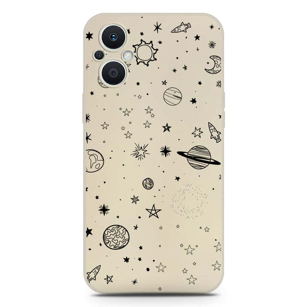 Stardust Dreams Design Soft Phone Case - Silica Gel Case - Offwhite - Oppo Reno7 Z 5G