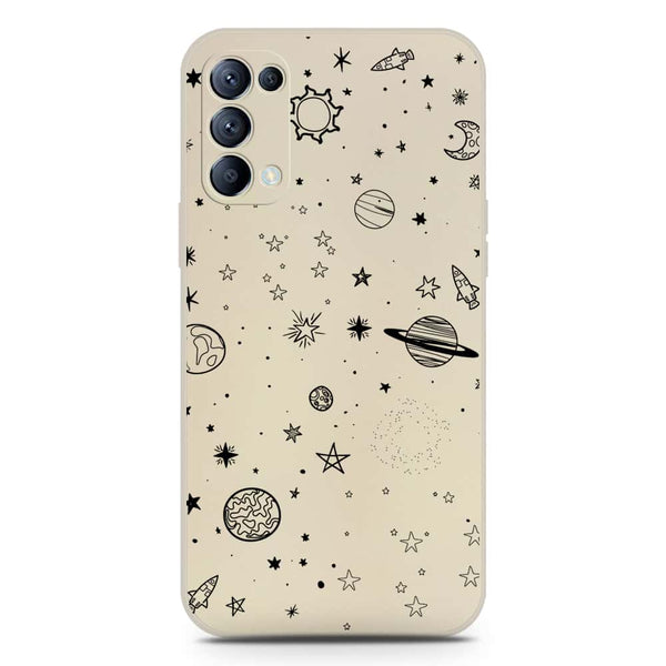 Stardust Dreams Design Soft Phone Case - Silica Gel Case - Offwhite - Oppo Reno 5 4G