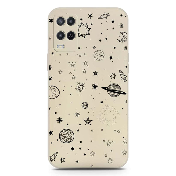 Stardust Dreams Design Soft Phone Case - Silica Gel Case - Offwhite - Oppo A55 5G