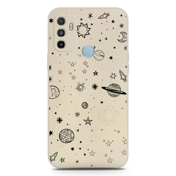 Stardust Dreams Design Soft Phone Case - Silica Gel Case - Offwhite - Oppo A53s