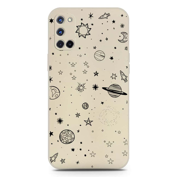 Stardust Dreams Design Soft Phone Case - Silica Gel Case - Offwhite - Oppo A52