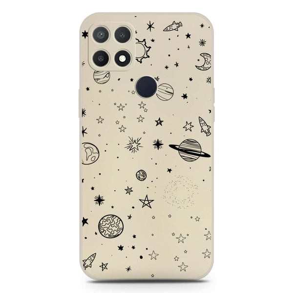 Stardust Dreams Design Soft Phone Case - Silica Gel Case - Offwhite - Oppo A15