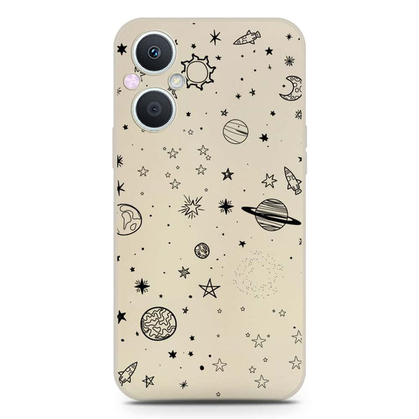 Stardust Dreams Design Soft Phone Case - Silica Gel Case - Offwhite - OnePlus Nord N20 5G