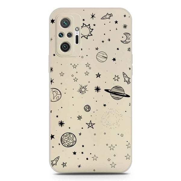 Stardust Dreams Design Soft Phone Case - Silica Gel Case - Offwhite - Xiaomi Redmi Note 10 Pro Max