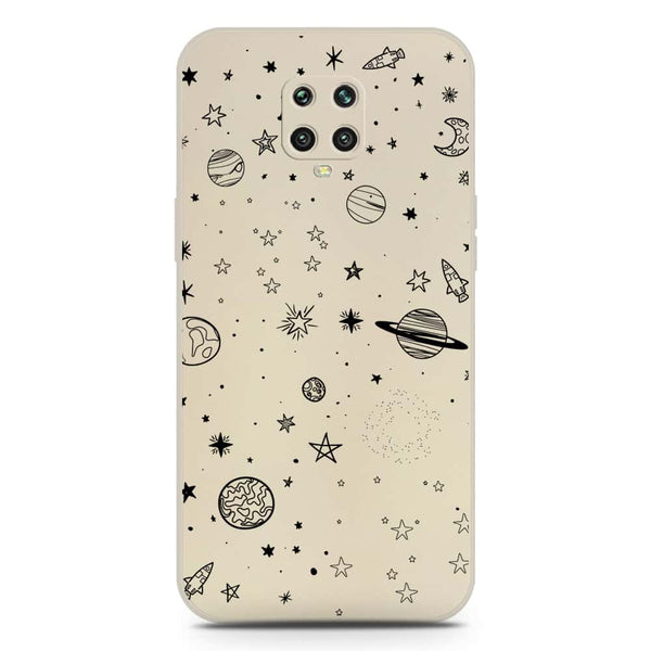 Stardust Dreams Design Soft Phone Case - Silica Gel Case - Offwhite - Xiaomi Redmi Note 9S