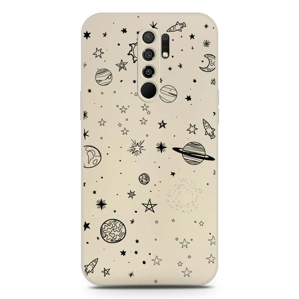 Stardust Dreams Design Soft Phone Case - Silica Gel Case - Offwhite - Xiaomi Redmi 9 Prime