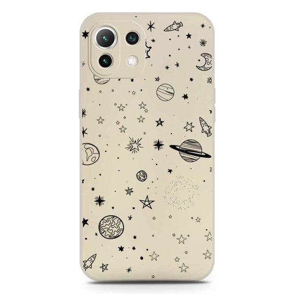 Stardust Dreams Design Soft Phone Case - Silica Gel Case - Offwhite - Xiaomi Mi 11 Lite