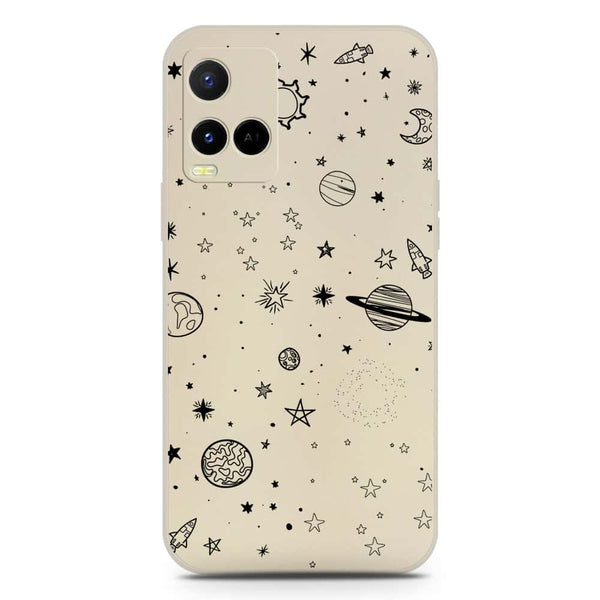 Stardust Dreams Design Soft Phone Case - Silica Gel Case - Offwhite - Vivo Y21