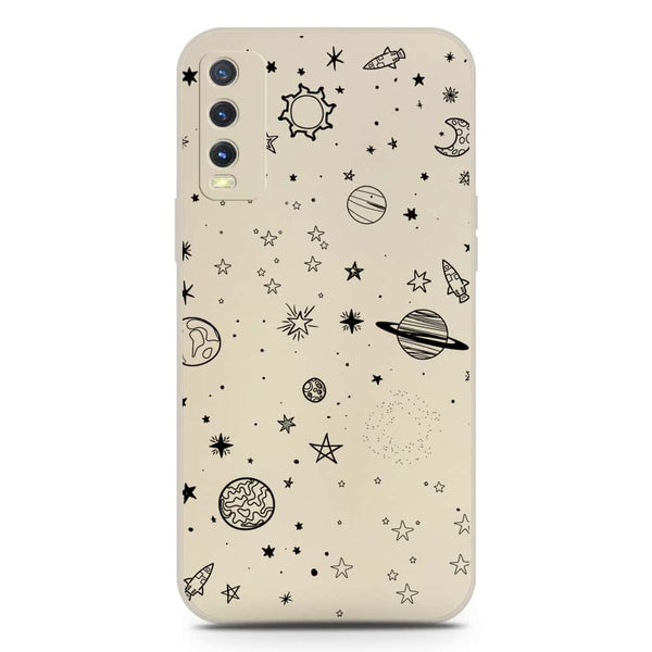 Stardust Dreams Design Soft Phone Case - Silica Gel Case - Offwhite - Vivo Y20a