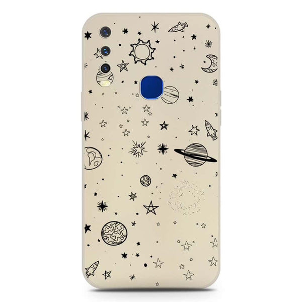 Stardust Dreams Design Soft Phone Case - Silica Gel Case - Offwhite - Vivo Y12a