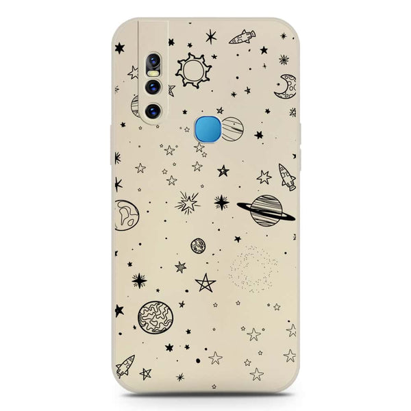 Stardust Dreams Design Soft Phone Case - Silica Gel Case - Offwhite - Vivo V15