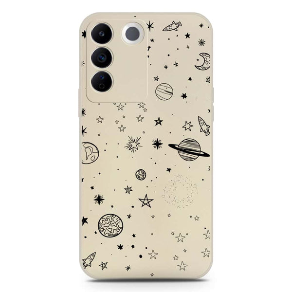 Stardust Dreams Design Soft Phone Case - Silica Gel Case - Offwhite - Vivo S16e