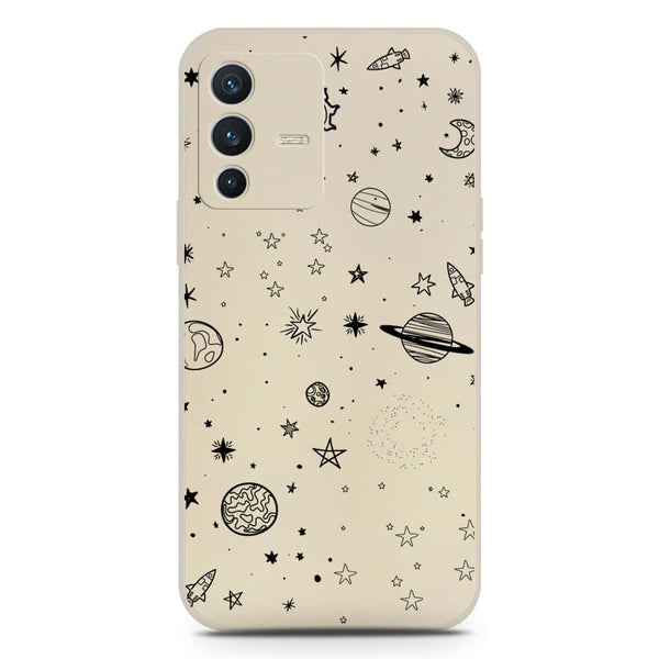 Stardust Dreams Design Soft Phone Case - Silica Gel Case - Offwhite - Vivo S12