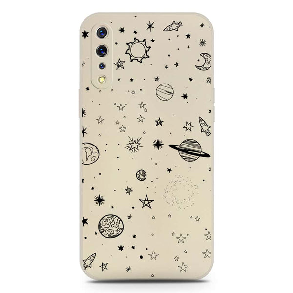 Stardust Dreams Design Soft Phone Case - Silica Gel Case - Offwhite - Vivo S1