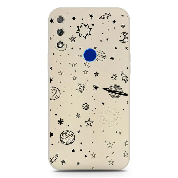 Stardust Dreams Design Soft Phone Case - Silica Gel Case - Offwhite - Honor 9X