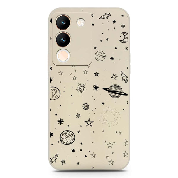 Stardust Dreams Design Soft Phone Case - Silica Gel Case - Offwhite - Offwhite - Vivo V29e