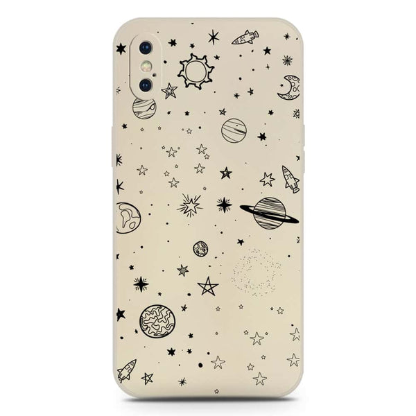 Stardust Dreams Design Soft Phone Case - Silica Gel Case - Offwhite - iPhone XS / X