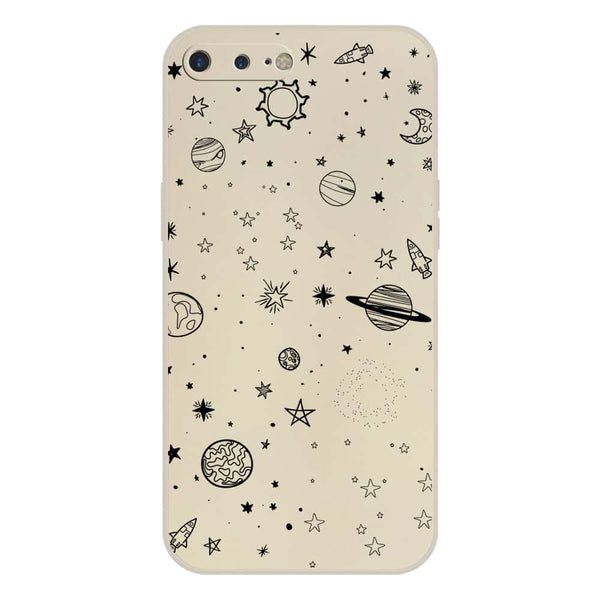 Stardust Dreams Design Soft Phone Case - Silica Gel Case - Offwhite - iPhone 8 Plus / 7 Plus
