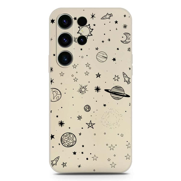 Stardust Dreams Design Soft Phone Case - Silica Gel Case - Offwhite - Samsung Galaxy S23 Ultra 5G