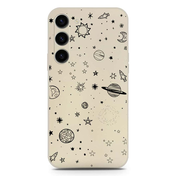 Stardust Dreams Design Soft Phone Case - Silica Gel Case - Offwhite - Samsung Galaxy S23 5G